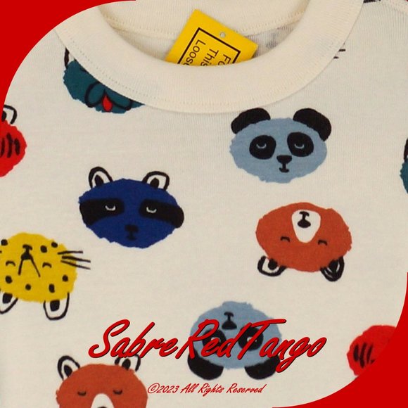 NWT Hanna Andersson Organic Short Johns Pajamas Cuddly Critters Print 110 5 - Picture 2 of 4